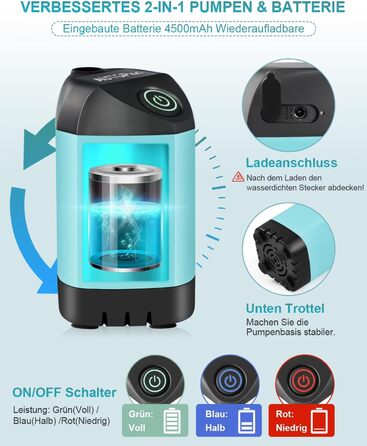 AUTOPkio Camping Shower with Battery, Upgraded Camping Shower 4500mAh Rechargeable Pump, IPX7 Waterproof for Camping, Outdoors, Hiking, Car Washing, Pets