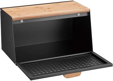 Кляузерг Brotbox - дерев'яний контейнер для хліба з нержавіючої сталі (чорний)