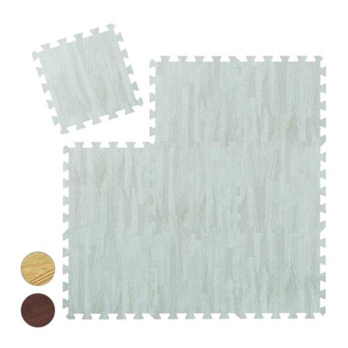 Relaxdays Wood-Look Floor Protection Mats - 9 Piece Set