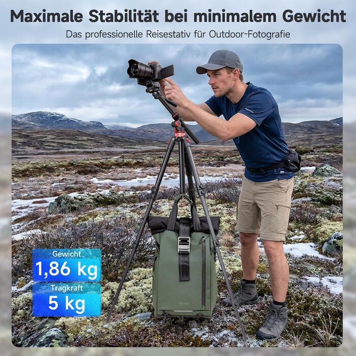 Відеоштатив Rollei Compact Traveler No.2 XL (212 см) з гідравлічною головою, виносним плечем та моноподом, алюмінієвий