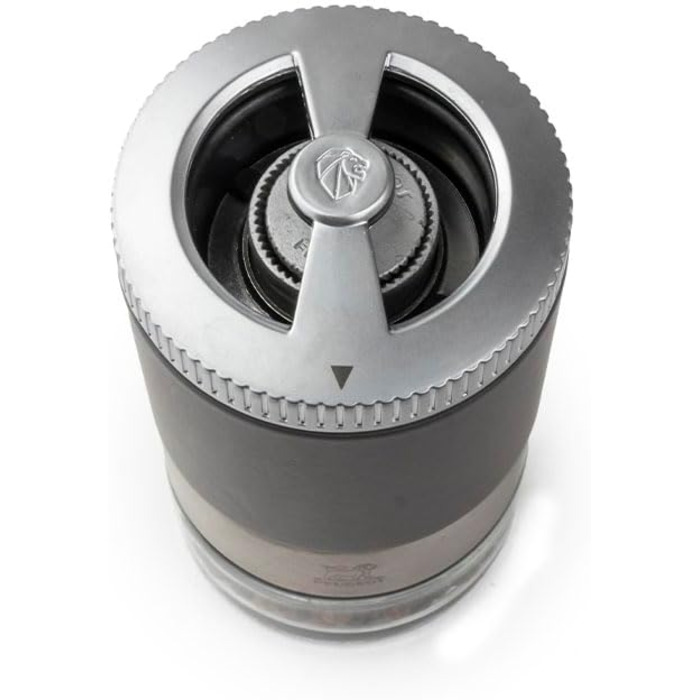 Перецьмолка PEUGEOT Maestro 10 см з регулюванням u'Select, 3 види перцю, 3 змінні флакони, натуральне дерево та нержавіюча сталь, сірий, вироблено у Франції