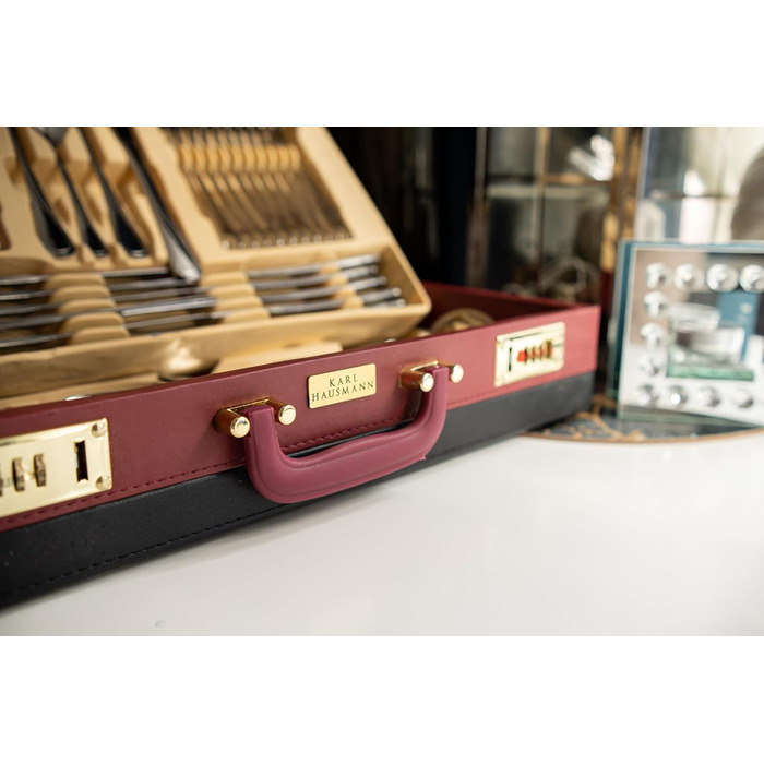 Набір столових приборів 72 предмети для 12 осіб з нержавіючої сталі 18/0 в кейсі - срібний столовий набір, придатний для миття в посудомийній машині - сучасні столові прибори, стійкі до корозії