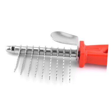 Набір гребінців для грумінгу тварин POPETPOP (3 шт.): для собак та котів, видалення шерсті, розплутування, середній розмір, червоний