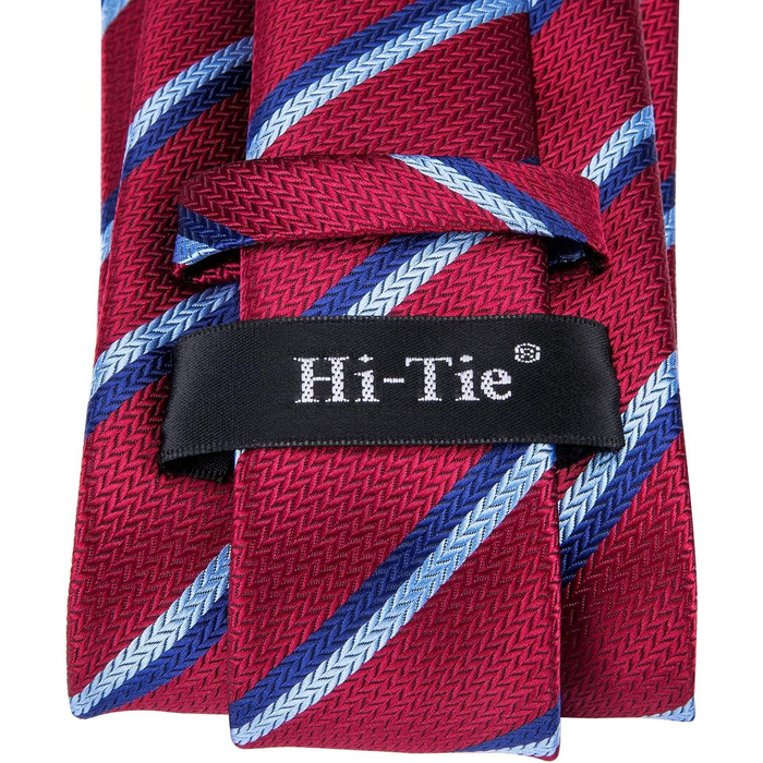 Комплект чоловічих краваток Hi-Tie Classic (4 шт): шовкові краватки, нагрудна хустка, запонки, зажим для краватки, однотонні та з візерунком Paisley