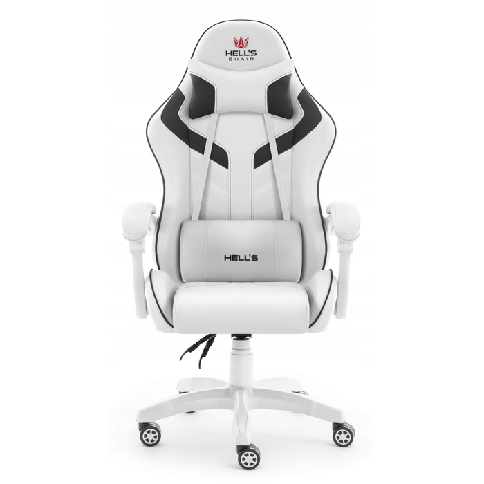 Ігрове офісне крісло Hell's Chair HC-1007 2.0 White, екошкіра