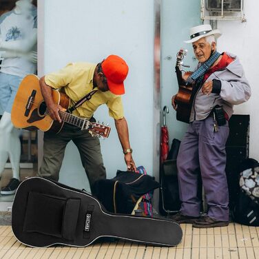 Чохол для акустичної гітари MuzcYM, чорний, з двома регульованими ременями, водонепроникний, 104 см