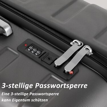 Набір валіз TANTOMI 3 шт., ABS, сірий (20/24/28 дюймів)