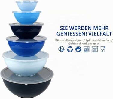 Набір контейнерів для салату та зберігання продуктів BoxedHome з кришками, 12 предметів, BPA-free пластик, сірий