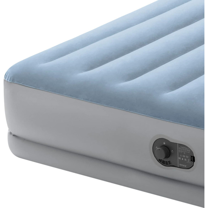 Надувний матрац Intex Queen Dura-Beam Comfort з USB-насосом 152x203x36 см (64159)