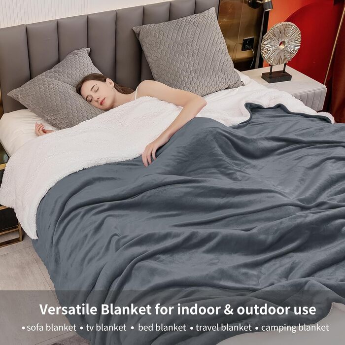 Плед Aisbo Warm Kuscheldecke: м'який та затишний, 150x200 см, 220x240 см, антрацит