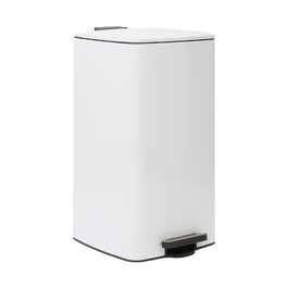 Сміттєвий відер з педаллю Harbour Housewares, 30 л, квадратний, нержавіюча сталь, білий, для кухні