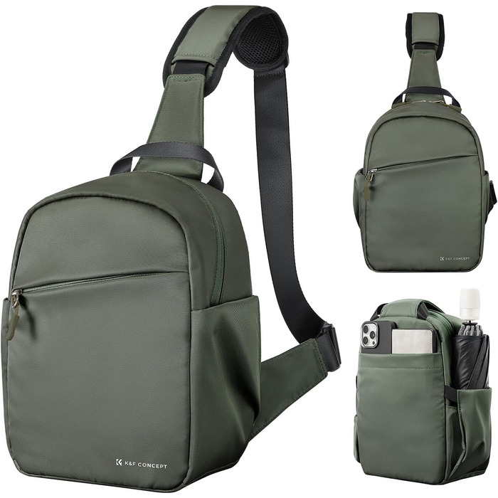 Сумка для камери K&F Concept, фоторюкзак через плече, водонепроникний, для DSLR/SLR камер, об'єктивів (5 літрів, зелений)