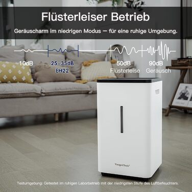 Зволожувач повітря 6L Top Fill, зволожувач повітря методом випаровування, 1000 мл/год, автовимкнення, білий (EH22)