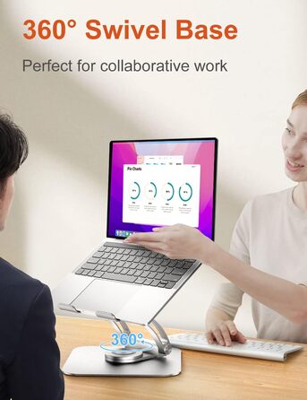 Adjustable Laptop Stand with 360° Rotation - Ergonomic Desk Stand for 10-17