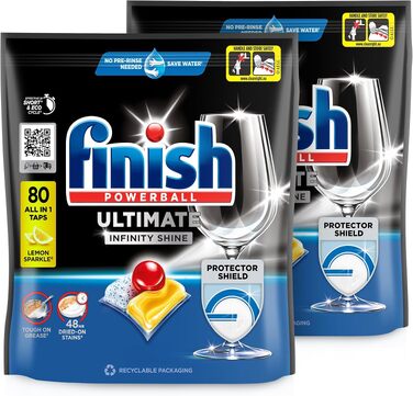 Таблетки для посудомийної машини Finish Ultimate Infinity Shine Citrus, економ-упаковка 160 шт (2х80)