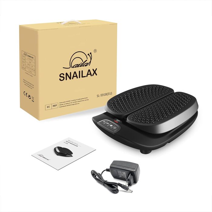 Електричний масажер для ніг Snailax з підігрівом та вібрацією, з пультом дистанційного керування, чорний