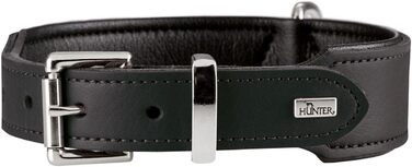 Нашийник для собак HUNTER BASIC, чорний, 55 см, шкіра, зручний у догляді