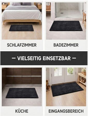 При স্বাগতний килимок 50x80 см з мікрофібри, протиковзний вологопоглинаючий килим для дому, кухні та ванної кімнати, сірий