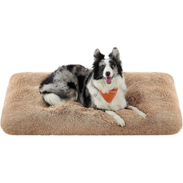 Ліжко для собак Feandrea, м'який килимок для собак, плюшевий килимок, 65 x 45 см, м'яка підкладка, можна прати в пральній машині, багатофункціональне, Ombré Grey PGW200G01 Ombré Grey (122 x 74 x 10 см, верблюжий колір)