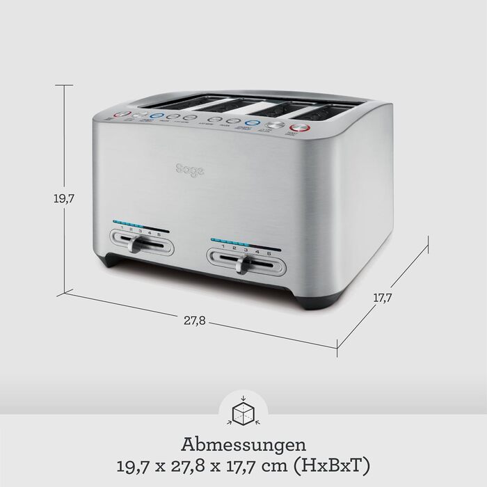 Тостер Sage The Smart Toast на 4 скибки, щіткований алюміній