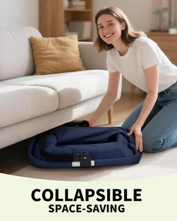 Складаний кошик для покупок на 35L з 2 стійкими ручками, сімейний, з алюмінієвим ручним захопленням, водовідштовхуючий, для пікніків, подорожей, кемпінгу та покупок - (Блакитний, 25L (43x27x23cm))