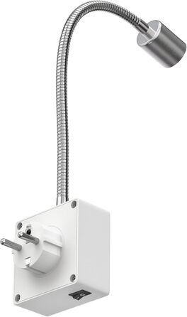 Світлодіодна настільна лампа-прищіпка LESCH з гнучким кронштейном, хром/білий, GU10 10W (1 шт)