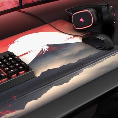 Килимок для миші CSL Titanwolf XXL 900 x 400mm - великий, для геймінгу, покращена точність та швидкість (Japan Sunset 2)