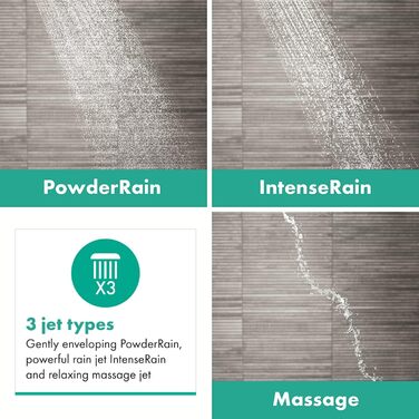 Душова лійка Hansgrohe Pulsify Select S (Relaxation Version) з функцією Anti-Calc, діаметр 105 мм, 3 режими, PowderRain, Massagestrahl, артикул 24110000