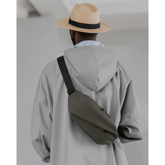 Поясна сумка через плече для чоловіків та жінок, велика, з PU шкіри, водонепроникна, для спорту, подорожей, бігу, піших прогулянок, захист від крадіжки, стильна, темно-зелена (золотий, коричневий)