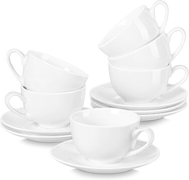 LOVECASA Кавовий сервіз з порцеляни, Sweet, 12-ти частинний, 230 мл, білий, для 6 осіб