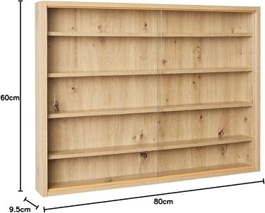 Настінна колекційна вітрина Inter Link Collecty, скляна, чорна/біла, MDF, 80x60x9,5 см, для зберігання і демонстрації, сучасний дизайн