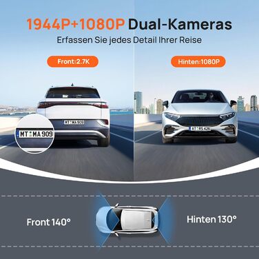 Відеореєстратор 70mai Dashcam A510 (передній+задній) 2.7K+1080P STARVIS, HDR, GPS, ADAS, 4G LTE, паркувальний режим, керування через додаток, 64GB SD карта