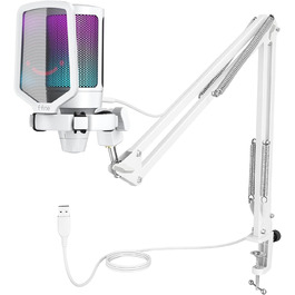 Ігровий мікрофон FIFINE з кріпленням, USB мікрофон для запису подкастів, стрімінгу, студії, MAC, PS4, PS5 (Мікрофон+Кріплення)