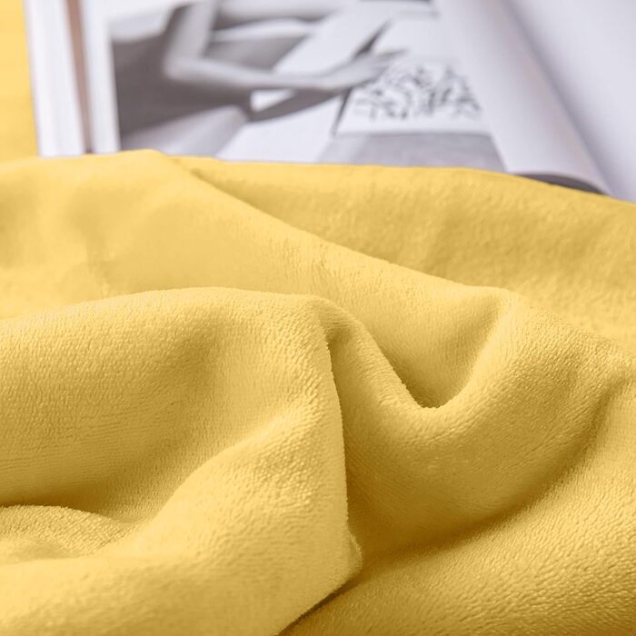 Плед Mixibaby для дому, теплий та м'який, 150 x 200 см, жовтий | Плед для дивана