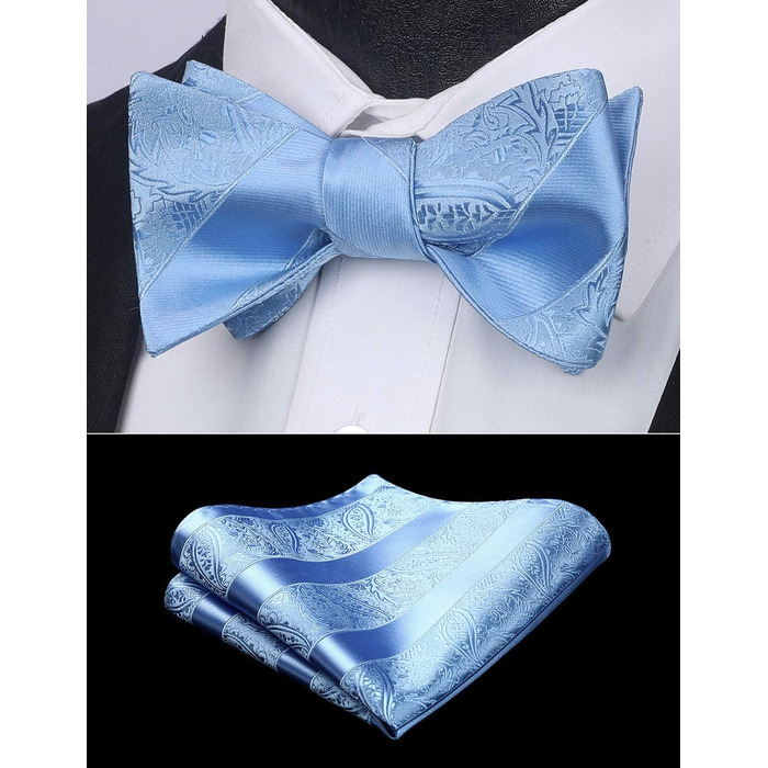 Чоловічий нагрудний хустинка HISDERN з візерунком пає, жаккард, для весілля, свята, самостійне зав'язування, блакитний