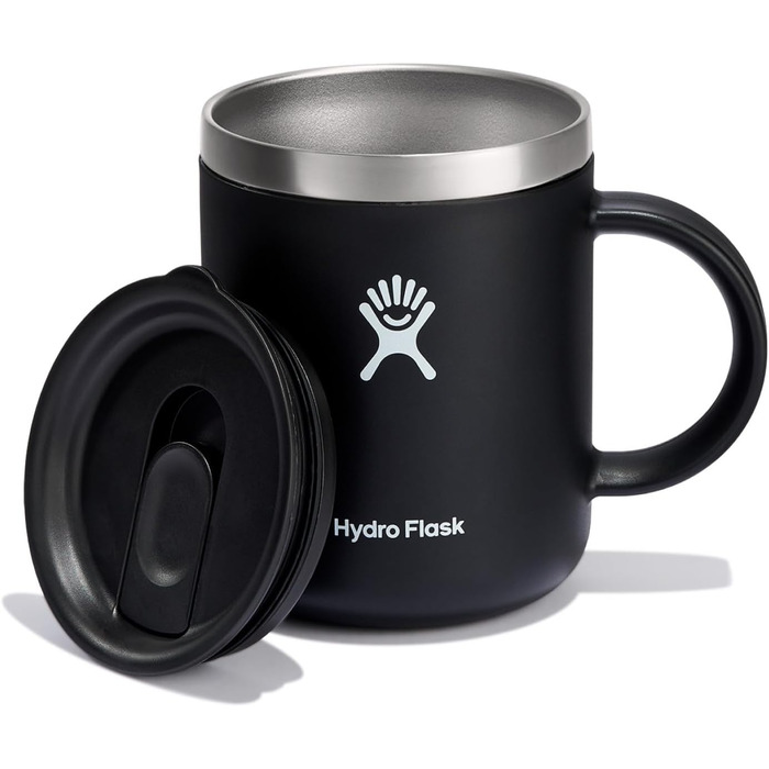 Hydro Flask 12 oz Stainless Steel Vacuum Insulated Coffee Mug - Black Minimalist Travel Mug