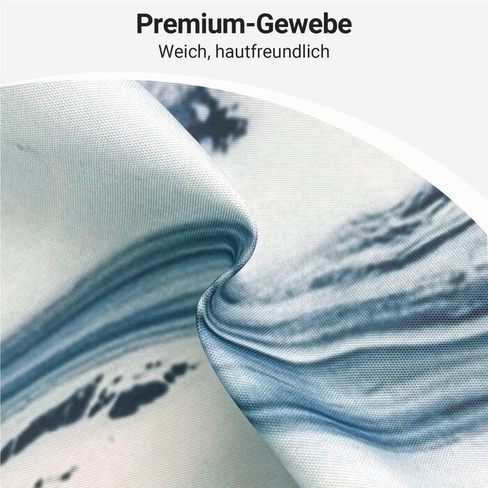 Штора для душу 180x200 см з утяжеленим краєм, антигрибкова, водовідштовхувальна, поліестер, з кільцями (Блакитний градієнт мармуру)