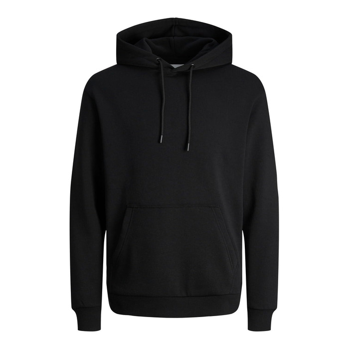 Чоловічий однотонний худі Jack & Jones з капюшоном, чорний, розмір XL