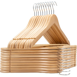 Вішалки для одягу Edihome, дерев'яні, набір з 20 шт., з неслизьким тримачем для штанів, вирізами для плечей, поворотним гачком 360°, для костюмів, сорочок