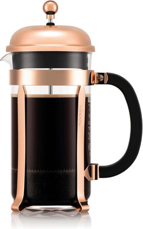 Bodum Kaffeebereiter: Бразова кавоварка з боросилікатного скла, коричнева, 34 oz (1 л), з мідною колбою