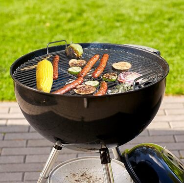 Нержавійна решітка для гриля 304, діаметр 54.5 см, для вугільних грилів 57 см (Weber), замінна решітка для кулькових грилів, з кліпсами для гриля