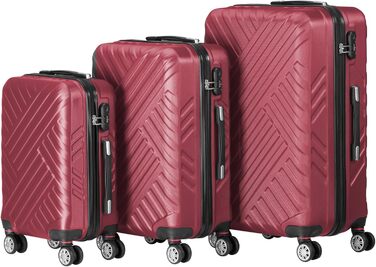 Набір валіз Zelsius 3 шт. (Чорний, Червоний) | ABS, Замки, Роздільники | Ручна валіза, Trolley, Кoffer Groß