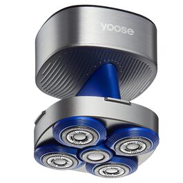 Електричний бритва для гоління голови Yoose Herren IPX7, 5 бритвених головок, USB-C, сріблястий