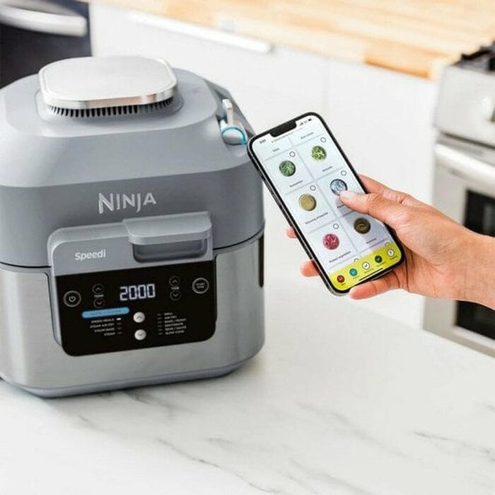 Мультиварка Ninja Speedi 10-в-1: Rapid Cooker & Air Fryer, 5.7L, ON400UK, сірий колір, 10 функцій (Air Fry, Steam, Grill, Bake, Roast, Sear, Slow Cook)