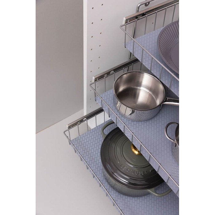 Storage Shop Pull-Out Shelf Basket Combination System for 50cm Wide Cabinet, 3-Tier