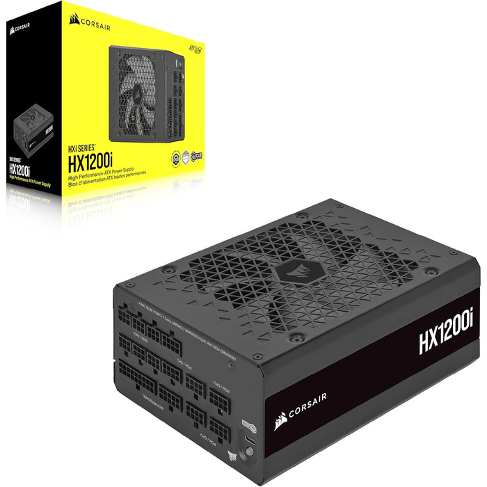 Блок живлення Corsair HX1000i 1200W ATX 3.1 PCIe 5.1, повністю модульний, 80 Plus Platinum, iCUE, чорний