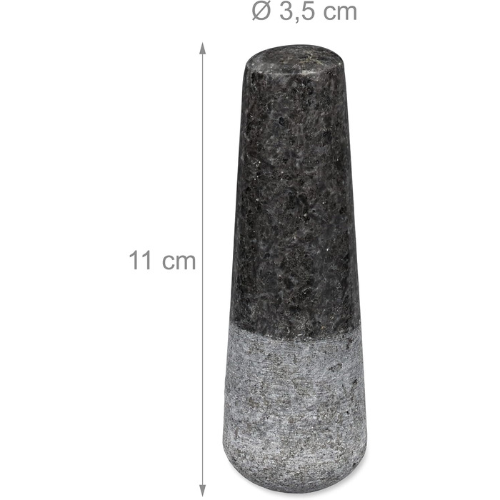 Гранітний ступка з пестиком Relaxdays, сірий, Ø 8,5 см, об'єм 100 мл