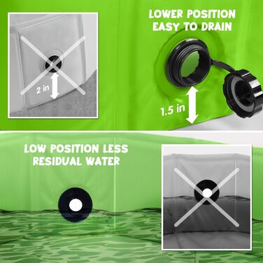 Foldable Dog Pool for Dogs, Dog Cushion Pool, Portable, for Dog Bath, Plastic, Large, Hard, Children's Pool (100 x 30 cm) (Large(120×30cm), Green)