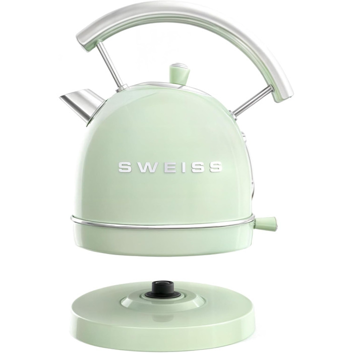 Електричний чайник SWEISS KTL6, Vintage, 1.5 л, нержавіюча сталь, зелений, 2200 Вт