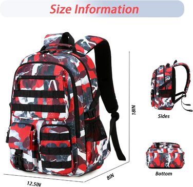 Шкільний рюкзак для хлопчика-підлітка, водонепроникний, червоний